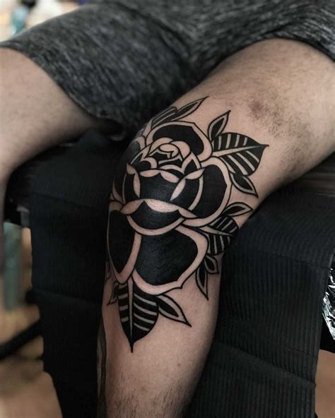 rose tattoos on knees